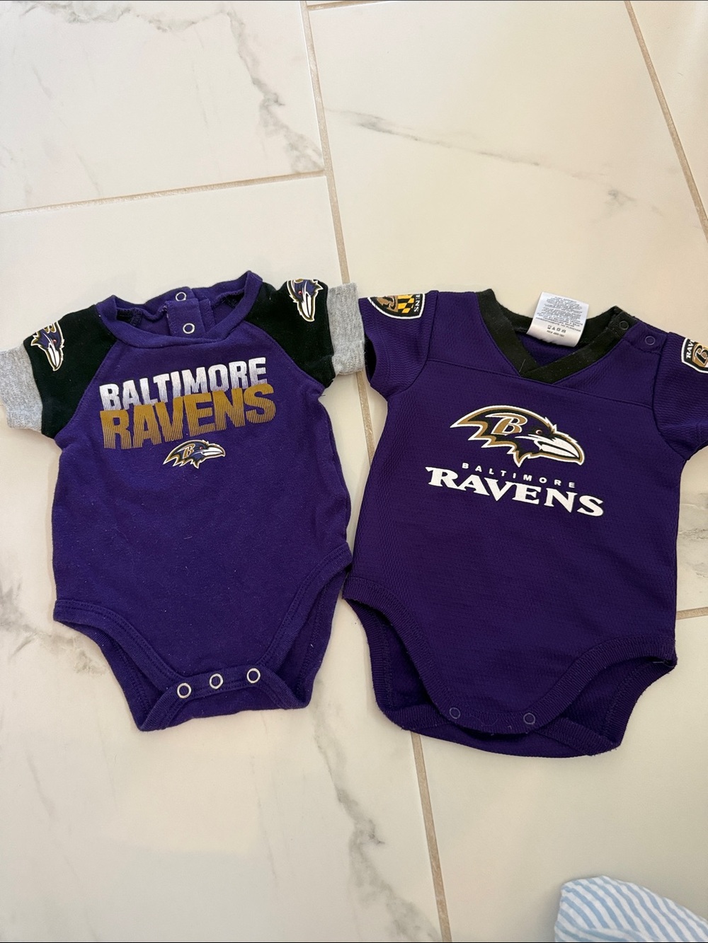 NFL Purple Baltimore Ravens Baby One-Piece Bodysuits Duo